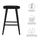 Oona Backless Wood Counter Stools Set of 2 in Black
