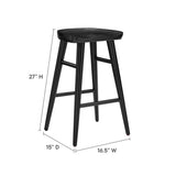 Oona Backless Wood Counter Stools Set of 2 in Black