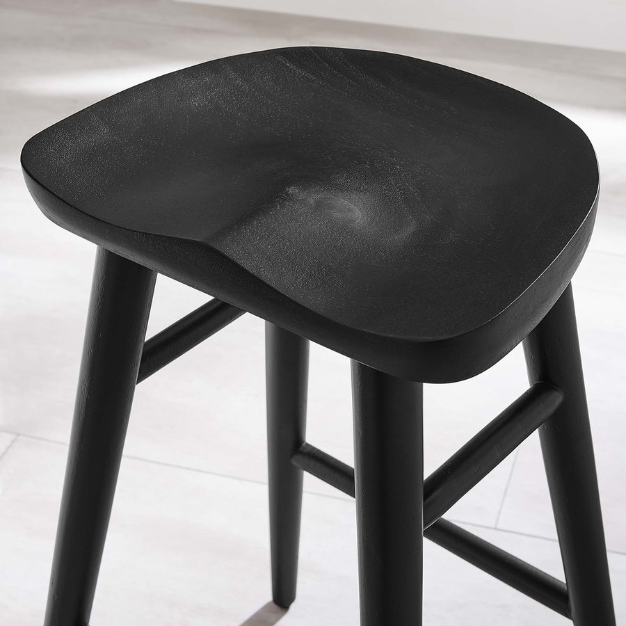 Oona Backless Wood Counter Stools Set of 2 in Black