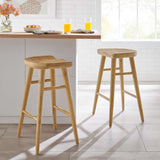Oona Backless Wood Counter Stools Set of 2 in Oak