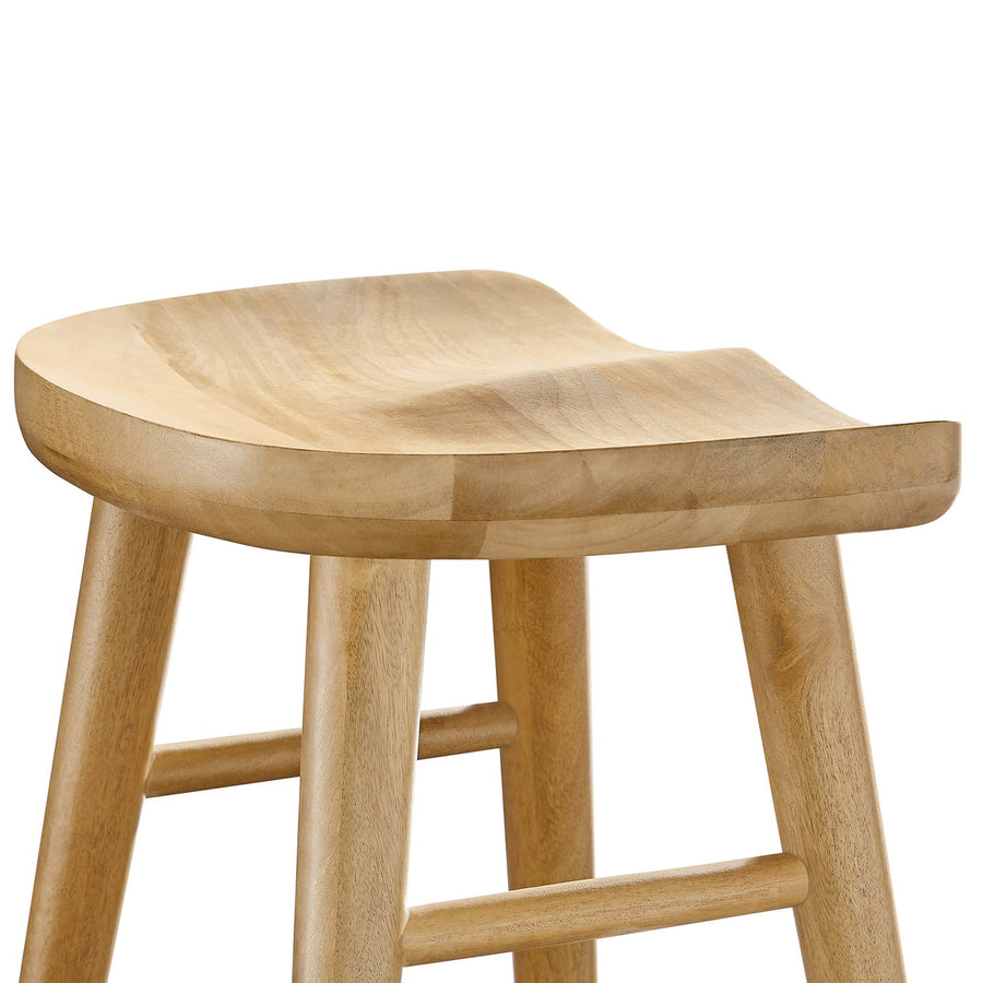 Oona Backless Wood Counter Stools Set of 2 in Oak