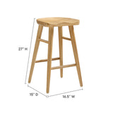 Oona Backless Wood Counter Stools Set of 2 in Oak
