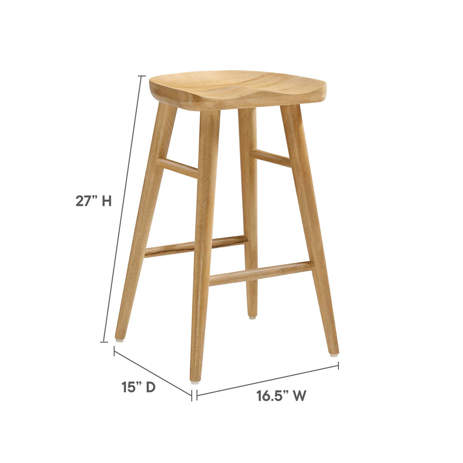 Oona Backless Wood Counter Stools Set of 2 in Oak