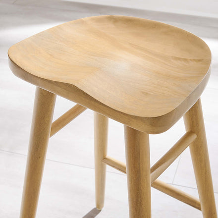Saville Backless Wood Counter Stools Set of 2 in Oak