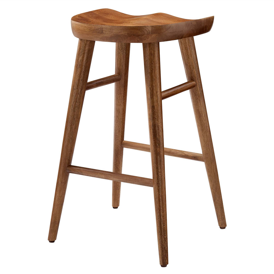 Oona Backless Wood Counter Stools Set of 2 in Walnut