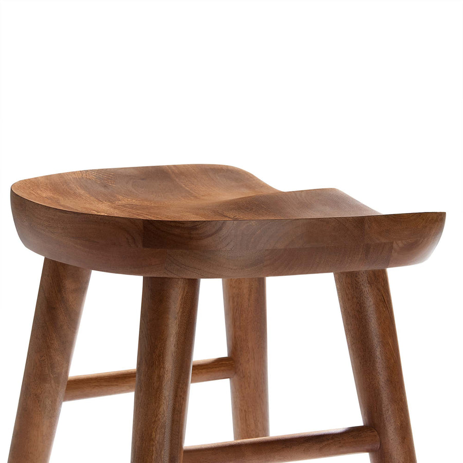 Oona Backless Wood Counter Stools Set of 2 in Walnut