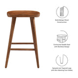 Oona Backless Wood Counter Stools Set of 2 in Walnut