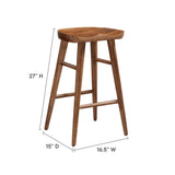 Oona Backless Wood Counter Stools Set of 2 in Walnut