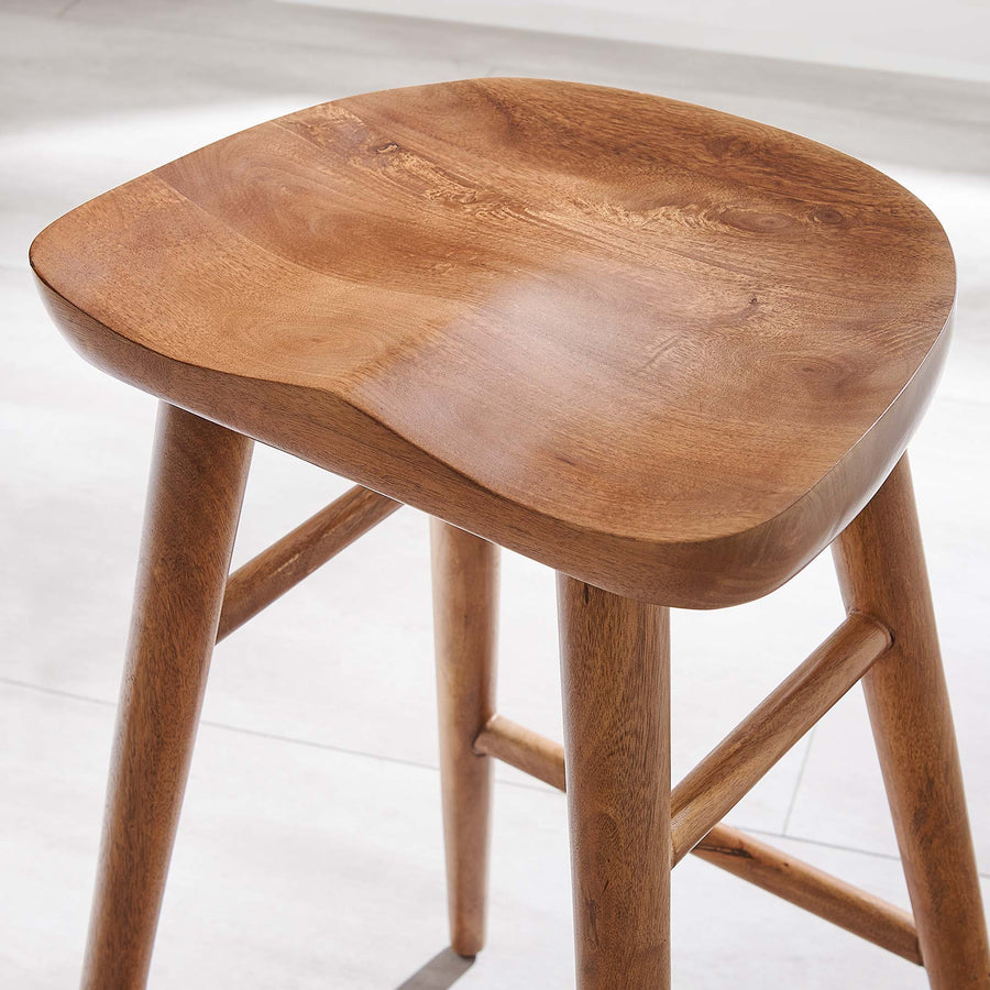 Oona Backless Wood Counter Stools Set of 2 in Walnut