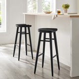 Oona Backless Wood Bar Stools Set of 2 in Black
