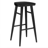 Oona Backless Wood Bar Stools Set of 2 in Black