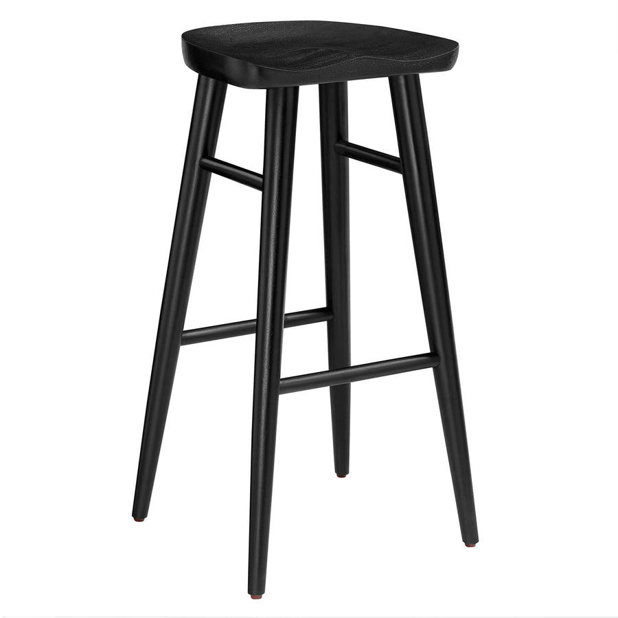 Oona Backless Wood Bar Stools Set of 2 in Black