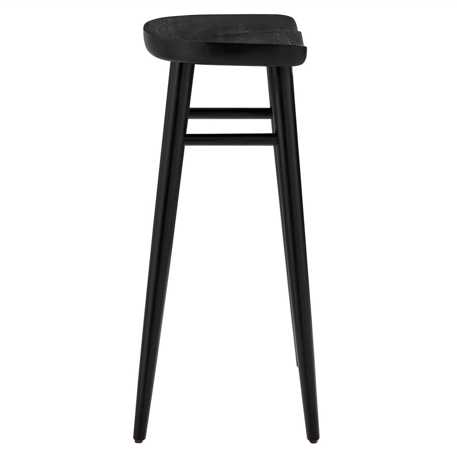 Oona Backless Wood Bar Stools Set of 2 in Black