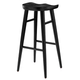 Oona Backless Wood Bar Stools Set of 2 in Black