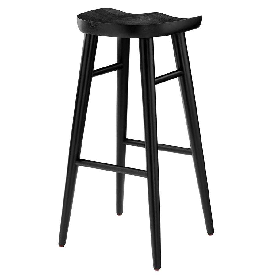 Oona Backless Wood Bar Stools Set of 2 in Black