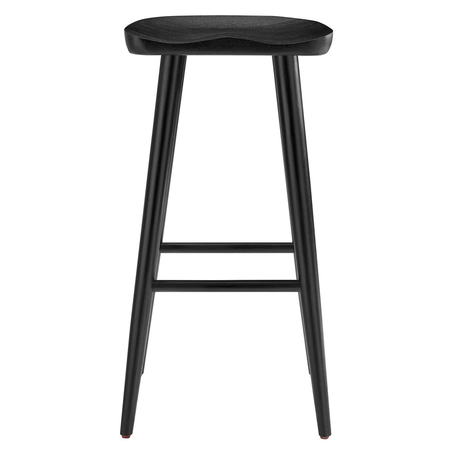 Oona Backless Wood Bar Stools Set of 2 in Black