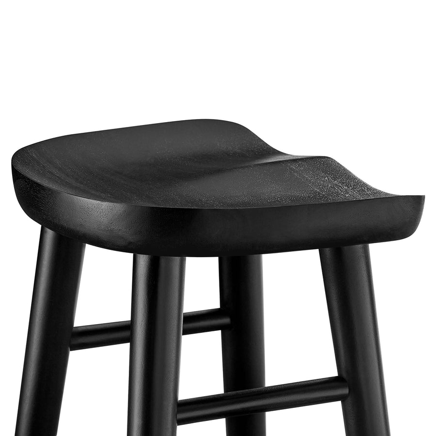 Oona Backless Wood Bar Stools Set of 2 in Black
