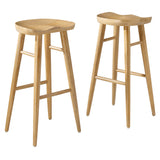 Oona Backless Wood Bar Stools Set of 2 in Oak