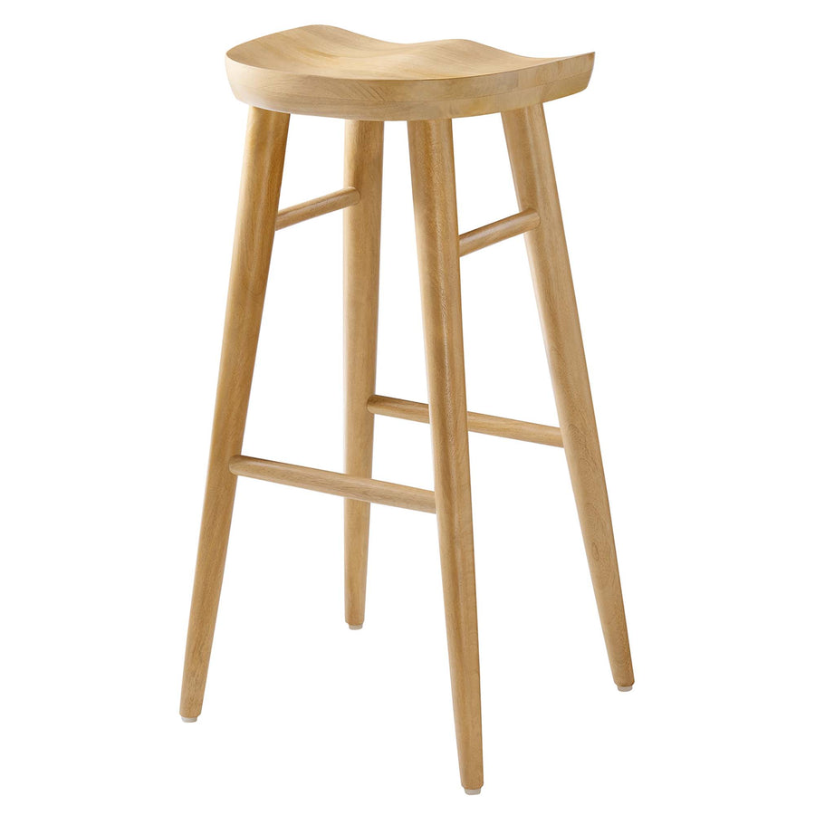 Oona Backless Wood Bar Stools Set of 2 in Oak
