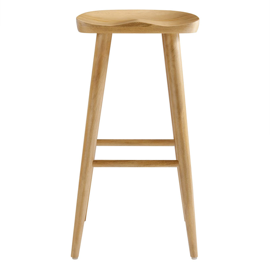 Oona Backless Wood Bar Stools Set of 2 in Oak