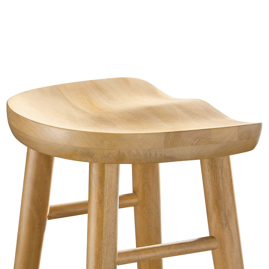 Oona Backless Wood Bar Stools Set of 2 in Oak