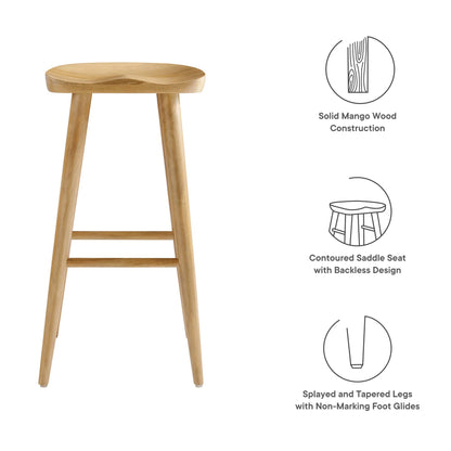 Saville Backless Wood Bar Stools Set of 2 by Furniture For America