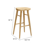 Oona Backless Wood Bar Stools Set of 2 in Oak