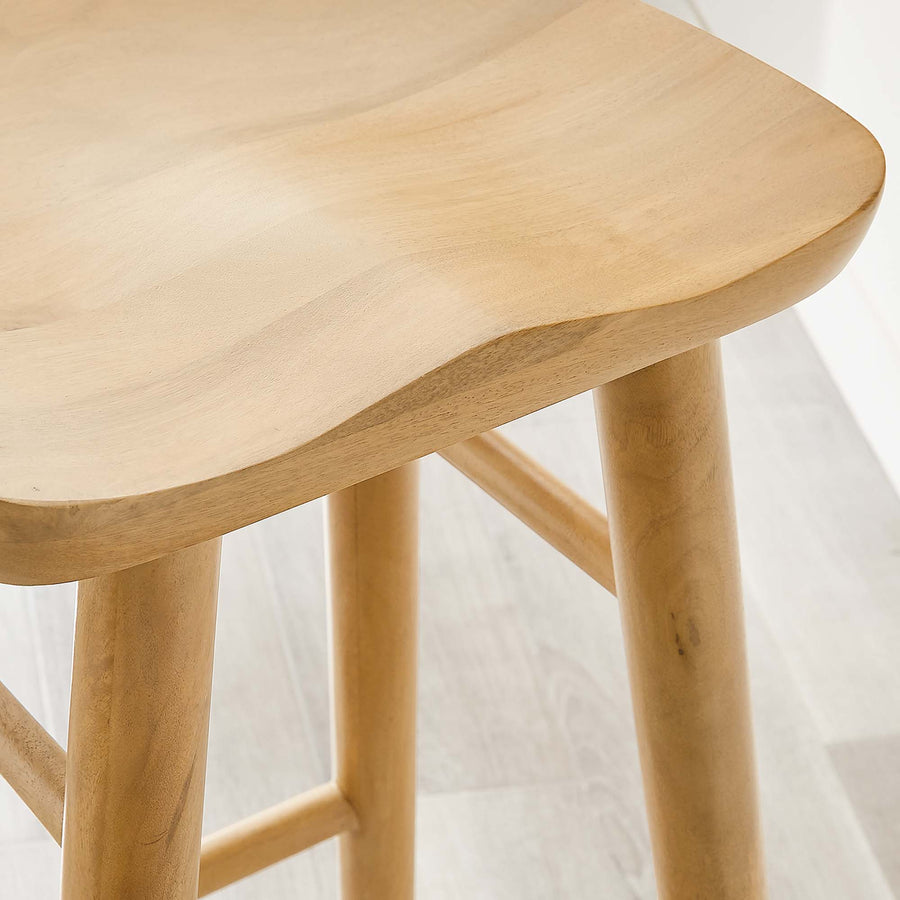 Oona Backless Wood Bar Stools Set of 2 in Oak
