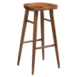Oona Backless Wood Bar Stools Set of 2 in Walnut