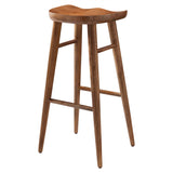 Oona Backless Wood Bar Stools Set of 2 in Walnut