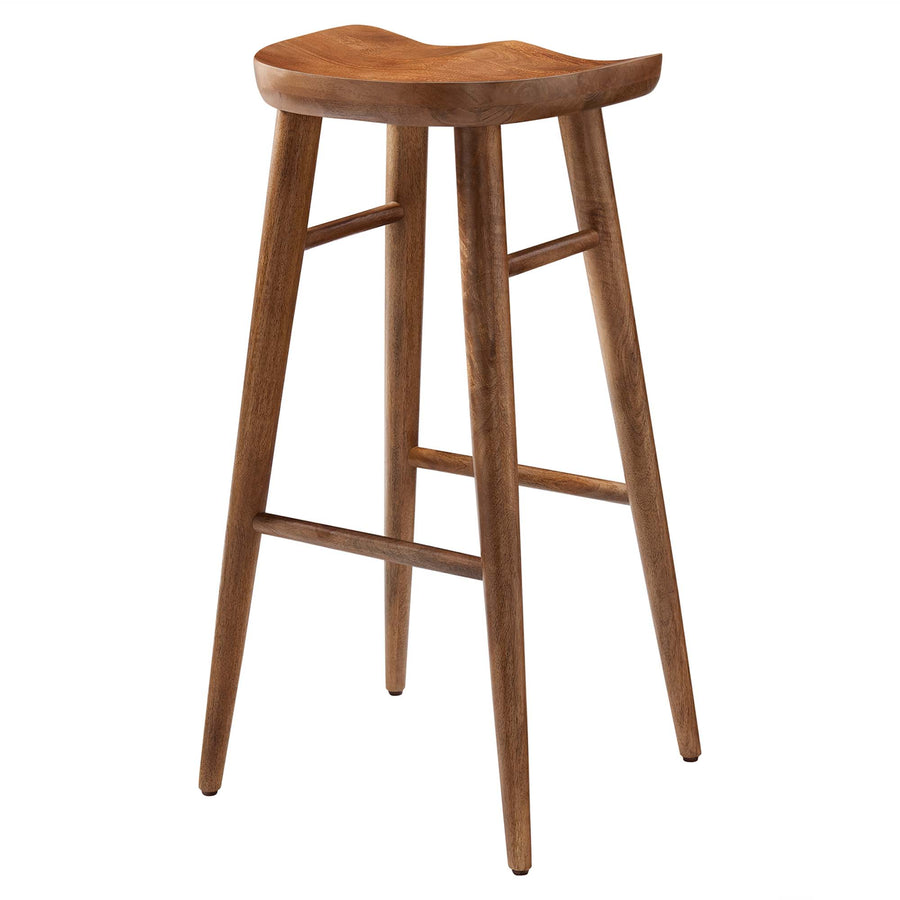 Oona Backless Wood Bar Stools Set of 2 in Walnut
