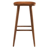Oona Backless Wood Bar Stools Set of 2 in Walnut