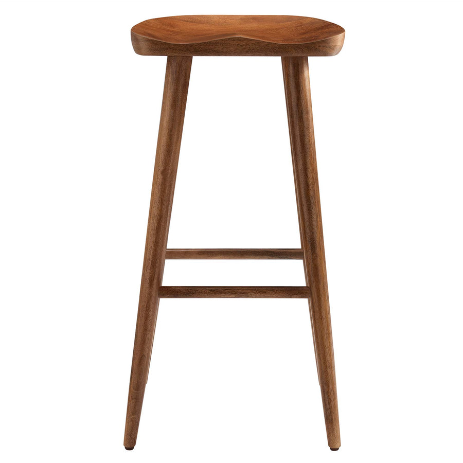 Oona Backless Wood Bar Stools Set of 2 in Walnut