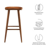 Oona Backless Wood Bar Stools Set of 2 in Walnut