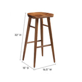 Oona Backless Wood Bar Stools Set of 2 in Walnut