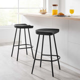 Milo Backless Wood Counter Stools Set of 2 in Black