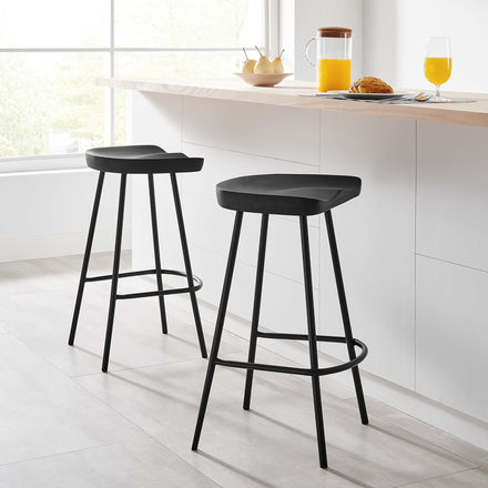 Concord Backless Wood Counter Stools Set of 2 in Black