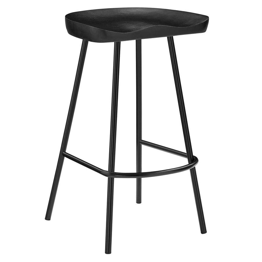 Milo Backless Wood Counter Stools Set of 2 in Black