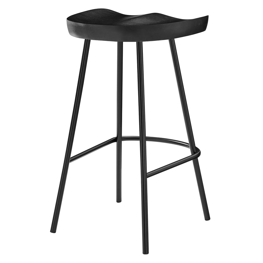 Milo Backless Wood Counter Stools Set of 2 in Black