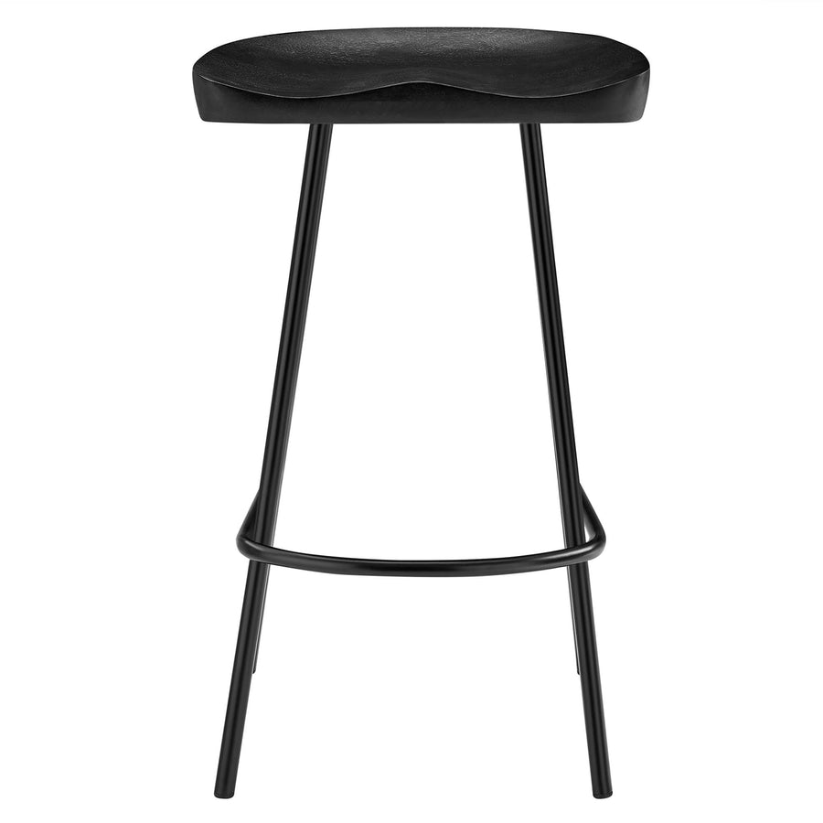 Milo Backless Wood Counter Stools Set of 2 in Black