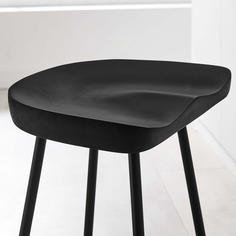 Milo Backless Wood Counter Stools Set of 2 in Black