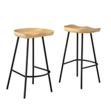Milo Backless Wood Counter Stools Set of 2 in Oak