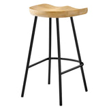 Milo Backless Wood Counter Stools Set of 2 in Oak