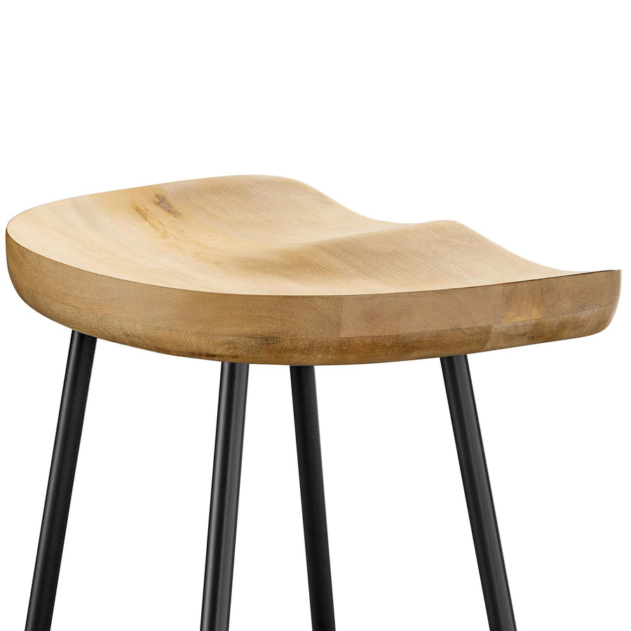 Milo Backless Wood Counter Stools Set of 2 in Oak
