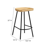 Milo Backless Wood Counter Stools Set of 2 in Oak