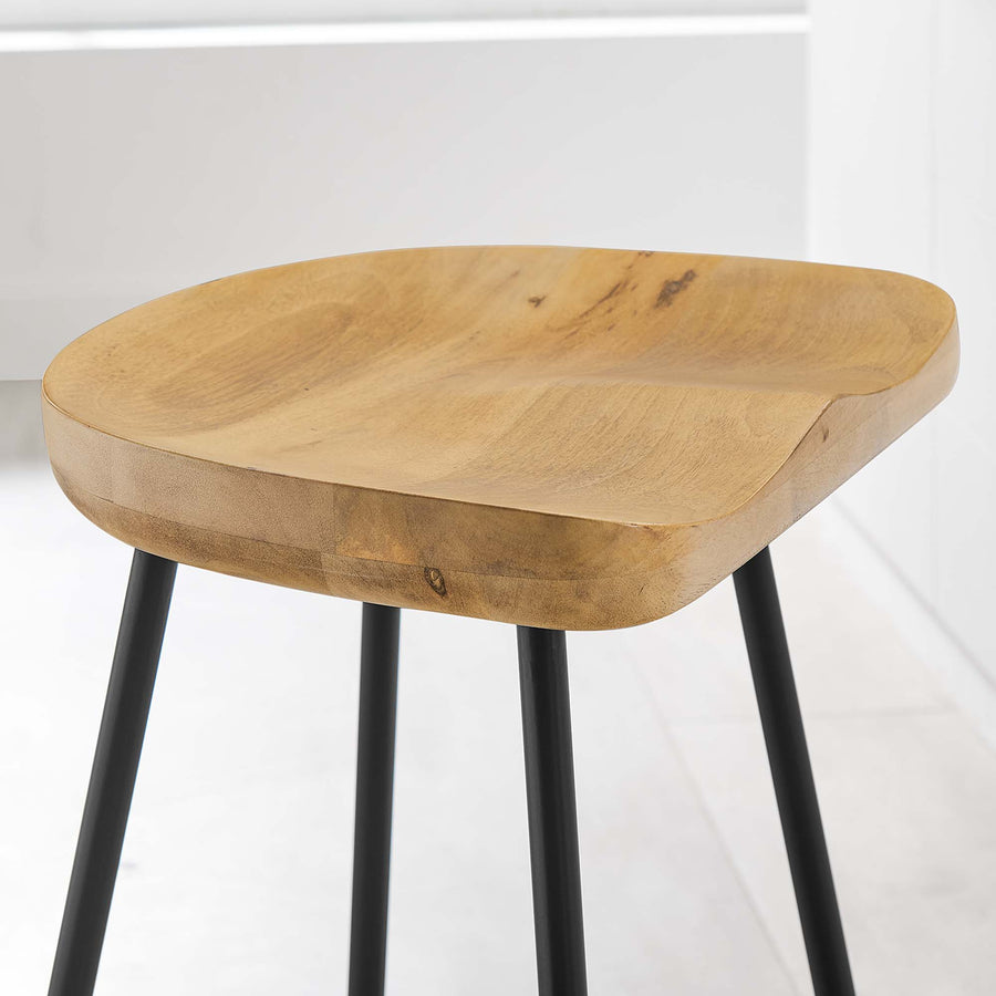 Milo Backless Wood Counter Stools Set of 2 in Oak