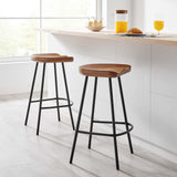 Milo Backless Wood Counter Stools Set of 2 in Walnut