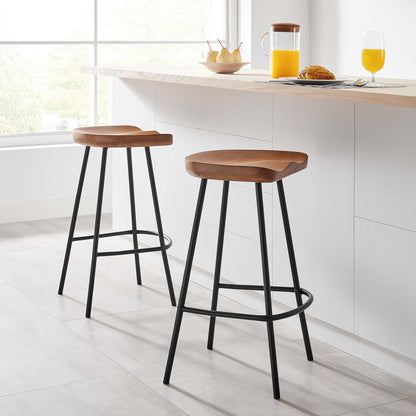 Caledonia Wood Bar Stools Set of 2 by Furniture For America