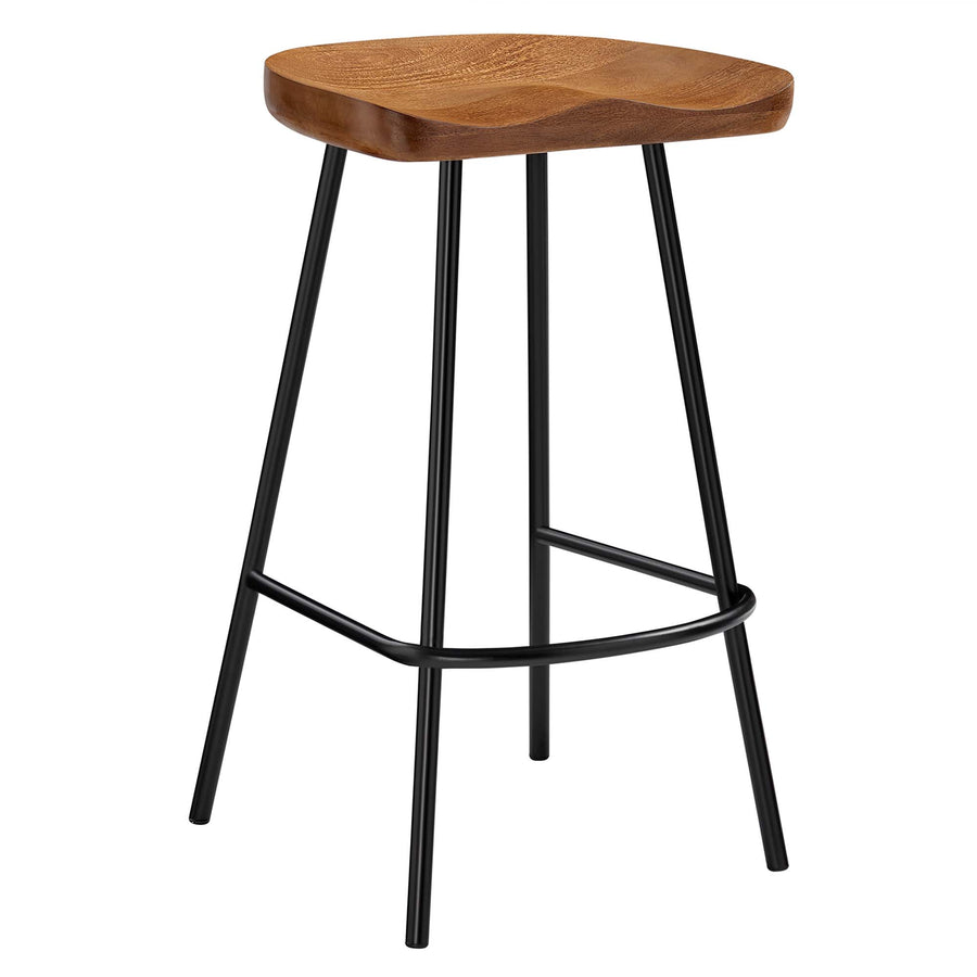 Milo Backless Wood Counter Stools Set of 2 in Walnut