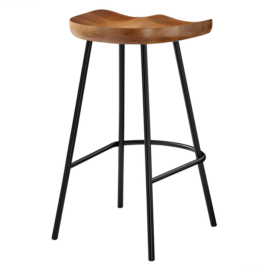 Milo Backless Wood Counter Stools Set of 2 in Walnut